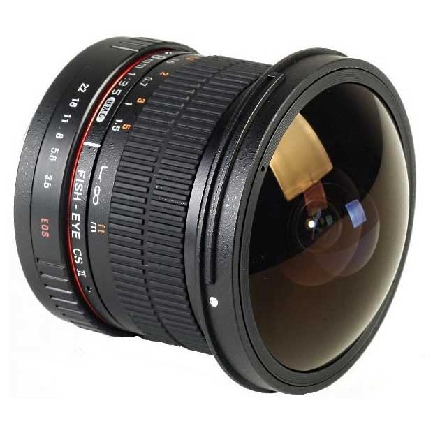 Samyang F1121906101 - Objetivo fotográfico DSLR para Sony E (Distancia Focal Fija 8mm, Apertura f/3.5-22 UMC, Ojo de Pez, CSII), Negro
