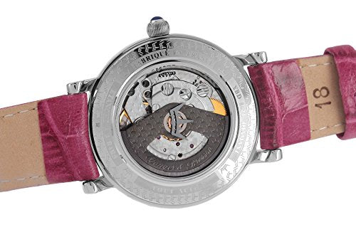 Yonger & Bresson - Reloj automático para Mujer, Correa de Cuero Color Rosa