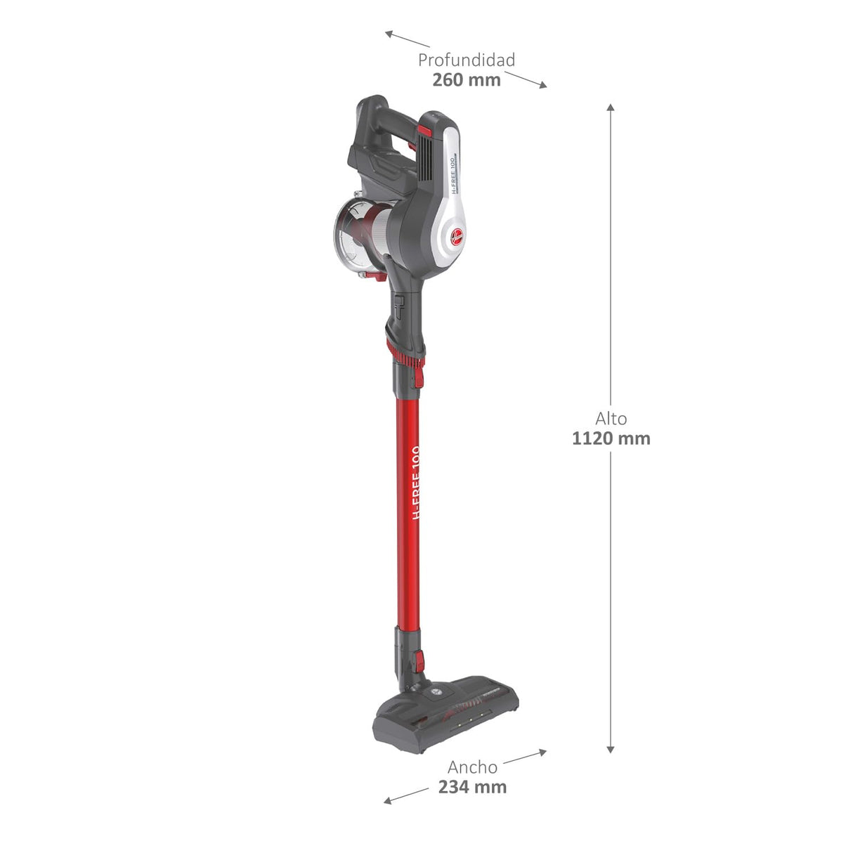 Hoover H-FREE 100 ESPECIAL MASCOTAS HF122GPT Aspiradora Escoba sin Cable, sin Bolsa, 3 en 1: Escoba, de Mano y Vertical, Cepillo Mascotas y Tapicerías, Autonomía 40min, Posición Parking, 6500Pa