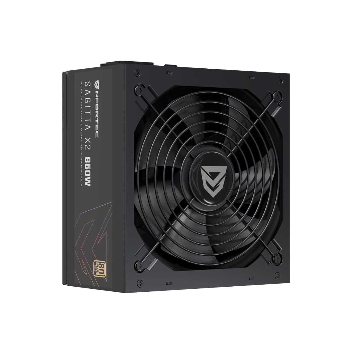 Nfortec Sagitta X2 850W Fuente de alimentación Full Modular 80+ Gold, Ventilador silencioso PCIE 5.1, ATX 3.1, Negro