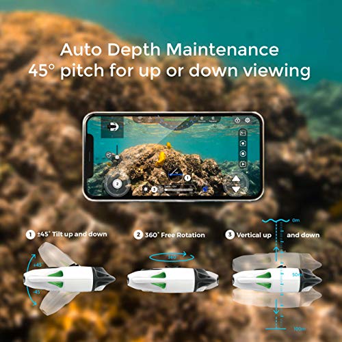 Youcan Robot BW Space Pro Dron Submarino con cámara 4K UHD Control Remoto Transmisión de señal Estable RC Submarino (Tether of 150m Set)