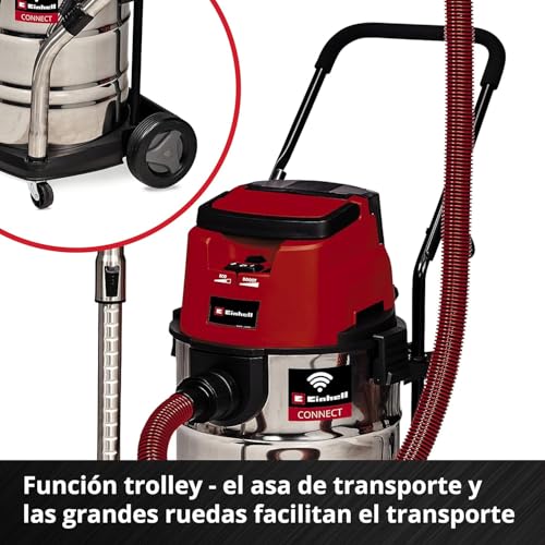 Einhell Professional Aspirador de seco-húmedo con batería TP-VC 36730 S Auto-Solo Power X-Change (iones de litio, 36 V, función de conectividad, función ECO/BOOST, sin batería ni cargador)