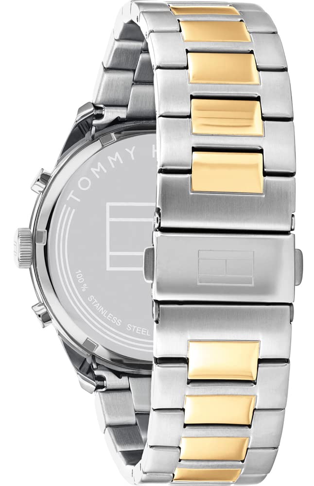 Tommy Hilfiger Reloj Analógico de Cuarzo Multifunción para Hombre con Correa de Acero Inoxidable Bicolor - 1791944