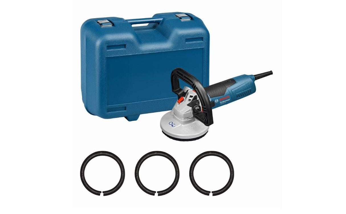 Bosch Professional GBR 15 CA - Lijadora de hormigón (1500 W, Ø 125 mm, cubierta anti-polvo, en maletín)