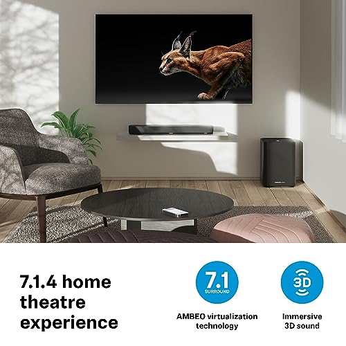 Sennheiser AMBEO Soundbar Mini - Audio 3D Envolvente para televisión, películas y música - Dispositivo Compacto con potentes Funciones adaptables, conectividad múltiple y Uso intuitivo