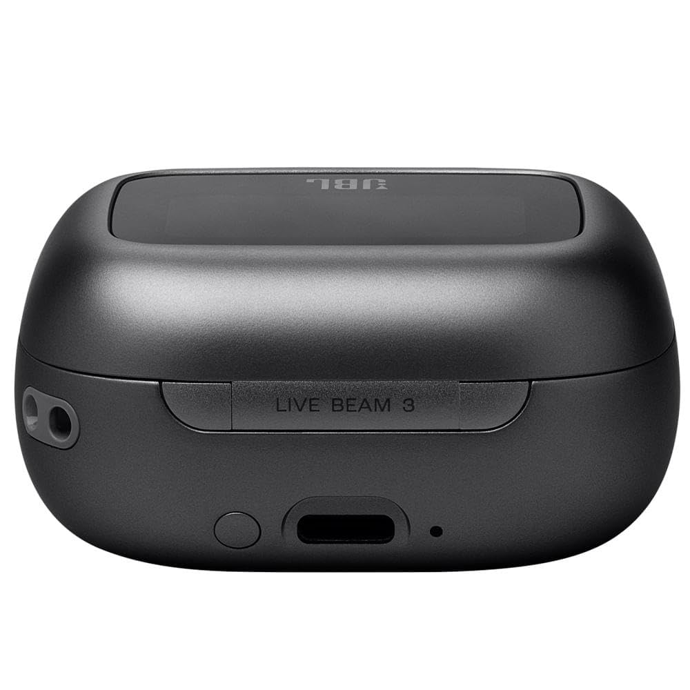 JBL Live Beam 3 Auriculares inalambricos de botón con almohadillas,True Wireless con cancelación de ruido adaptable, hasta 48 horas de reproducción, Bluetooth, audio de alta resolución, negro