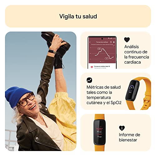 Google Pixel 8 Pro - Smartphone Android Libre con Lente teleobjetivo - Obsidiana, 512GB + Fitbit Inspire 3, la Pulsera de Salud y Actividad física con hasta 10 días de batería - Amarillo Ocre