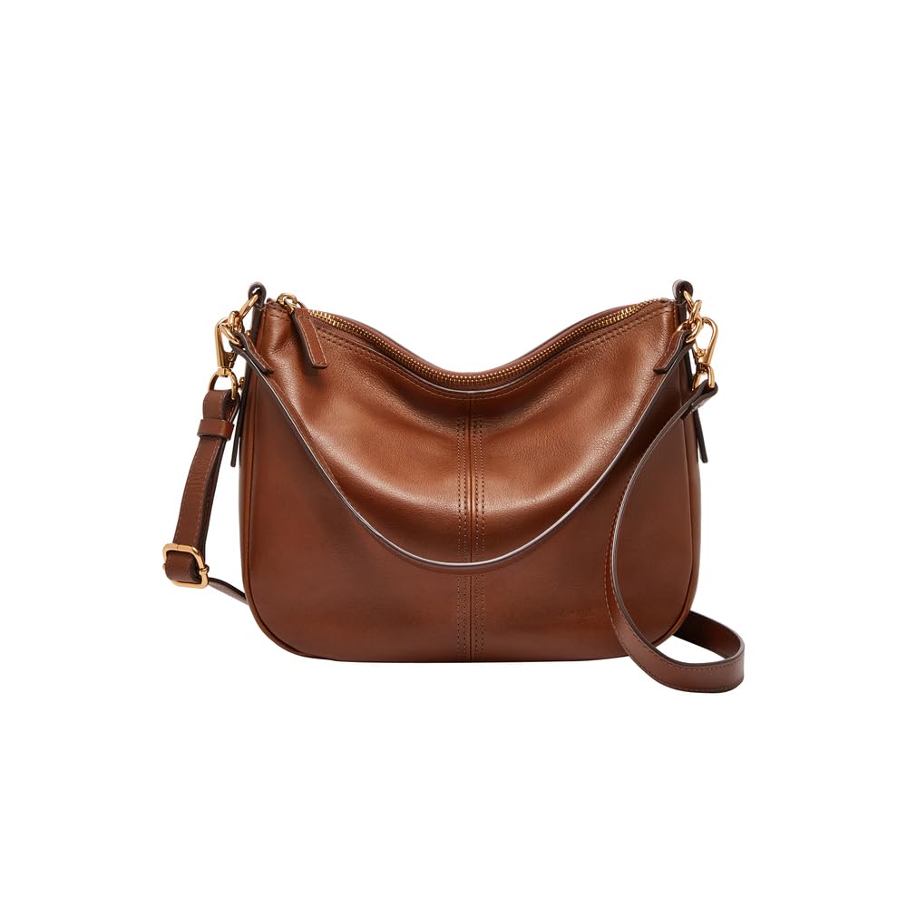 Fossil Jolie Bolso cruzado de piel o ante marrón para mujer, Óxido