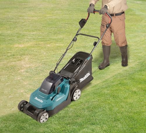 Makita DLM382PM2 - Cortacésped doble de iones de litio LXT de 18 V (36 V) de 38 cm con 2 baterías de 4,0 Ah y cargador de doble puerto