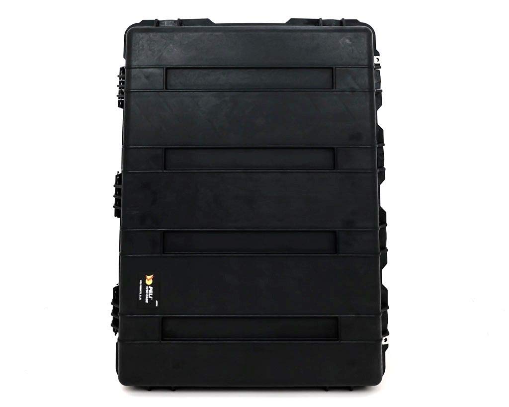 PELI 1730 contenedor de transporte grande con ruedas de alta resistencia y a prueba de golpes, IP67 estanco e impermeable al polvo, 167L de capacidad, fabricado en EE.UU., sin espuma, color negro