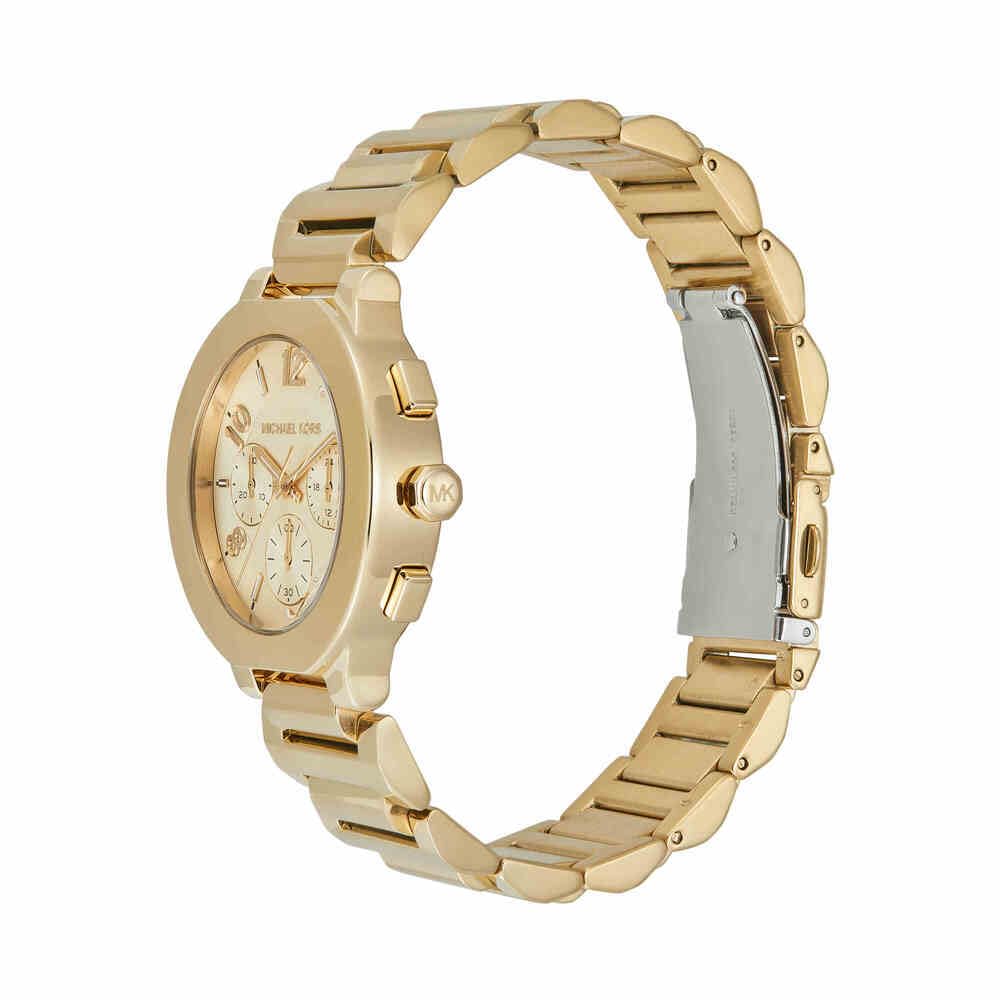 Michael Kors Reloj Gramercy para Mujer, Movimiento cronógrafo de Cuarzo con Correa de Acero Inoxidable, 40 mm, Tono Oro