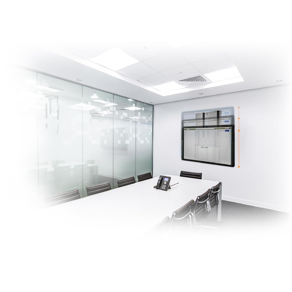 my wall HP34-1L - Soporte Interactivo para Pizarra Blanca y TV (para Pantallas de 50"-75", soporta hasta 60 kg, Ajuste de Altura sin Niveles, diseño Plano, con Sistema de muelles)