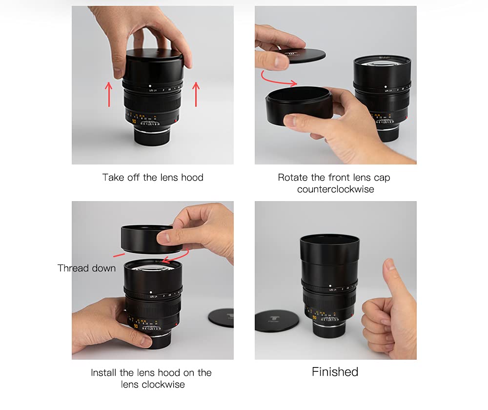 TTArtisan Lente de Cuerpo de Metal de 90 mm F/1.25 Compatible con Montura Fuji GFX - Negro