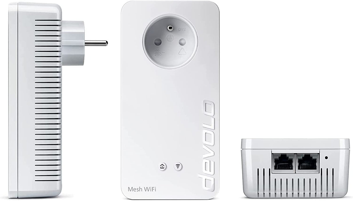 devolo Magic 2 WiFi Next - Kit de PLC de WiFi, para Varias Habitaciones, rápido (2400 Mbps, 5 Puertos Gigabit Ethernet), para el teletrabajo y la transmisión en Directo, Enchufe francés