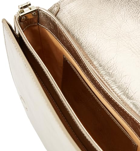 Pinko Love Round Click Classic Borla Crinckle Laminada, Bolsa para Mujer, Zzfb_Plata-Block Color