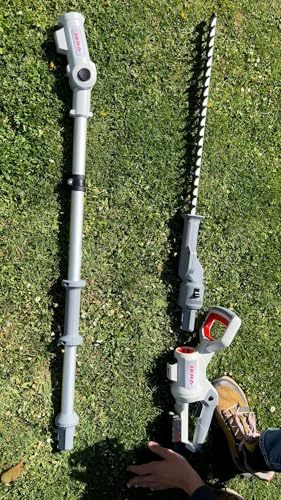 IKRA Tijeras Cortasetos 2 en 1 ICPH 2050 con pértiga telescópica para setos Altos, Incl. 2 baterías de 20 V, estación de Carga rápida y Cinta de Hombro