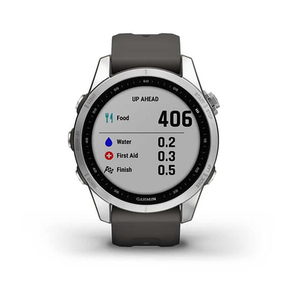Garmin fēnix 7S - Reloj GPS multideporte con pantalla táctil y funciones superiores, frecuencia cardíaca, mapas y música, Gris Plata, 42 mm