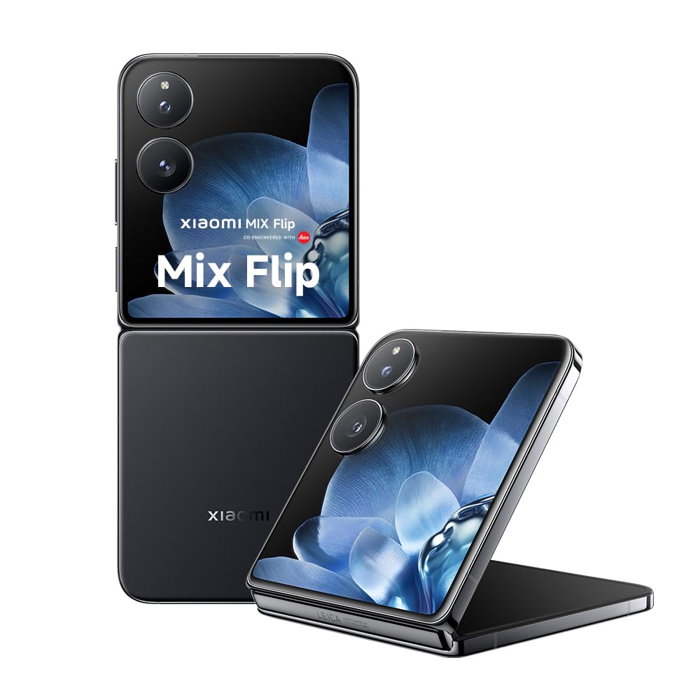 Xiaomi Mix Flip - Smartphone de 12+512GB, Lentes Leica Summilux, Snapdragon 8 Gen 3, Pantalla Exterior de 4,01" e Interior de 6,86" 120Hz, HyperCharge 67W, Negro (Versión ES)