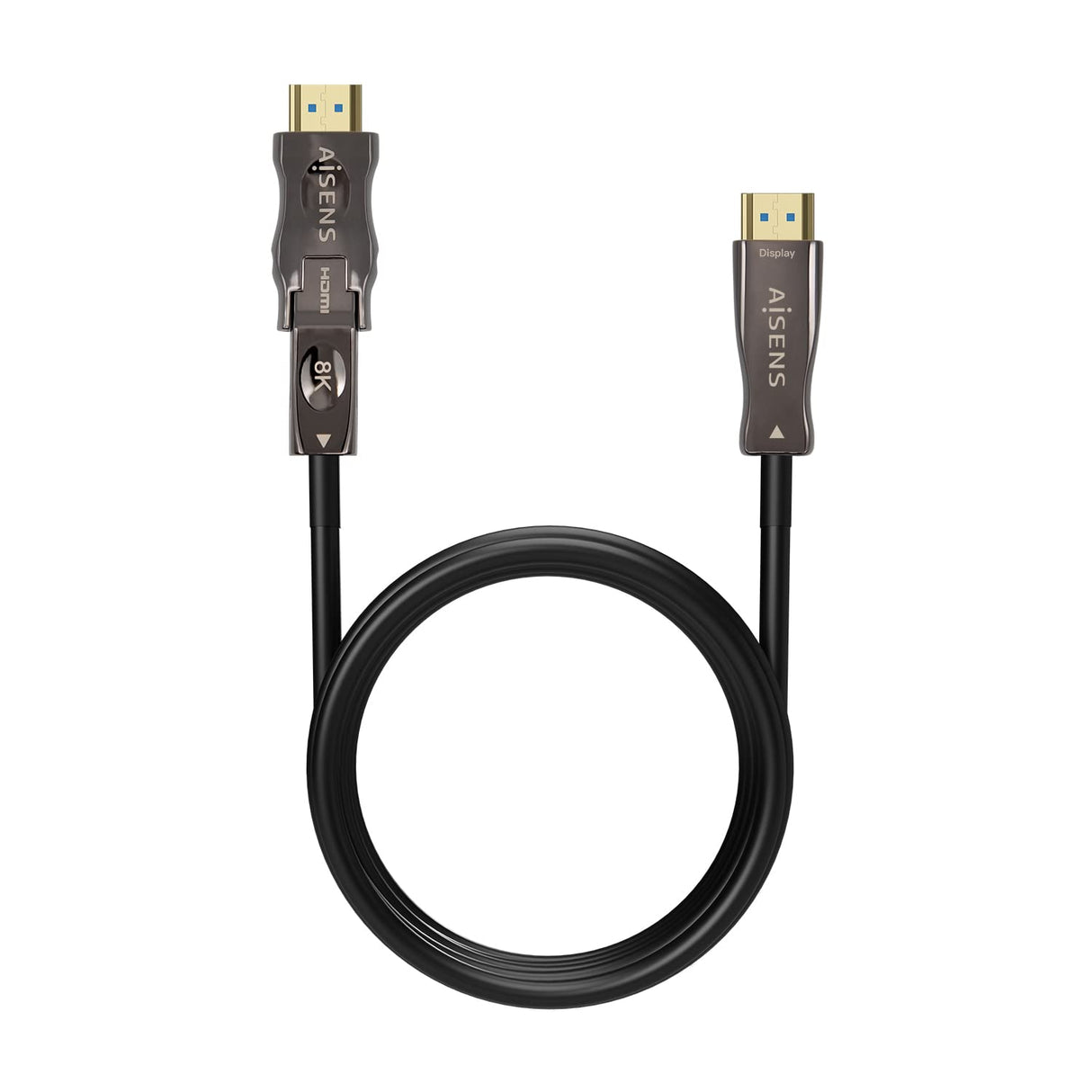 AISENS - A153-0646 - Cable HDMI V2.1 AOC desmontable ultra alta velocidad 8K@60Hz 4K@120Hz 4:4:4 48Gbps, A/M-D/A/M, negro, 30m