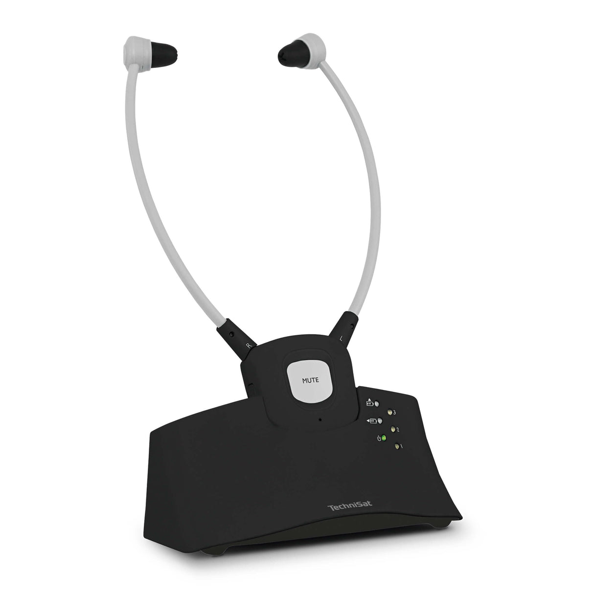 TechniSat STEREOMAN ISI 3 - Auriculares inalámbricos estéreo para televisores y Equipos de música con Base de Carga, Color Negro