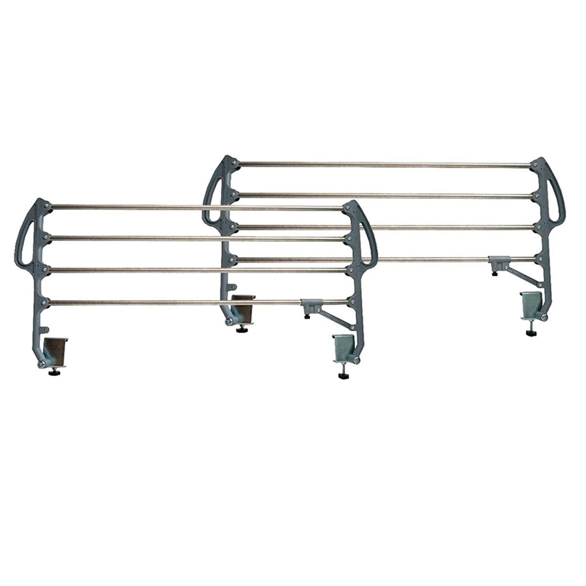 Somnia Descanso - Juego de Barandillas Metálicas Geriátricas Abatibles INOX Reforzadas para Cama Articulada con 4 Barras