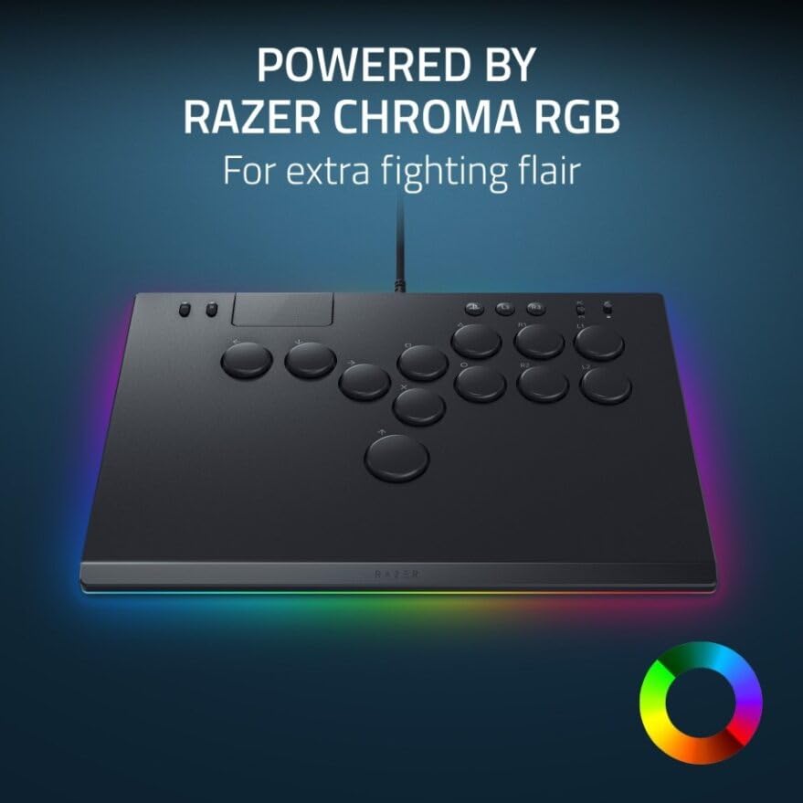 Razer Kitsune - Mando Arcade óptico multibotón para PS5 y PC (Disposición precisa de los botones de movimiento cuádruple, Switches ópticos de perfil bajo lineales Razer) Negro