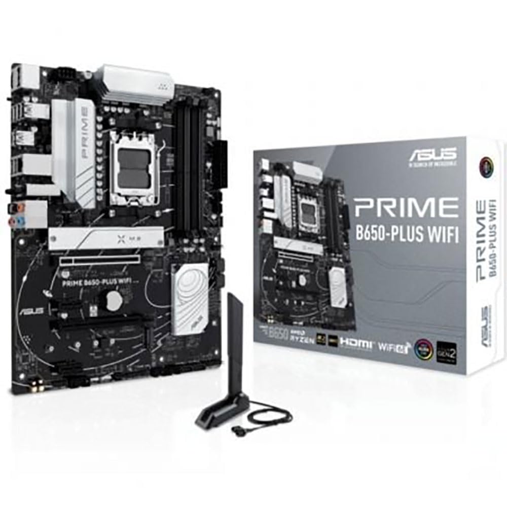 ASUS Prime B650-PLUS WiFi, Placa Base AMD B650 ATX, DDR5, PCIe 5.0 M.2, Realtek 2.5Gb Ethernet, WiFi 6E, DisplayPort, HDMI, SATA 6 Gbps, USB 10Gbps Tipo-C, BIOS Flashback, Thunderbolt 4, Aura Sync