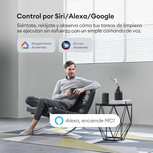 Ultenic MC1 Robot Aspirador y fregasuelos con Mopa Giratoria Doble, Funciones Automáticas: Vaciado, Lavado, Secado, Limpieza de la Base, Navegación LIDAR, 200 min, 5000Pa, WiFi/App/Alexa/Siri/IFTTT