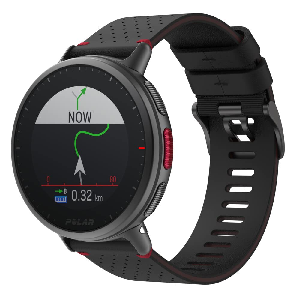 Polar Vantage V2 Shift Edition Multisport GPS Smartwatch, Registro de Frecuencia Cardíaca en la Muñeca para Running, Natación, Ciclismo, Controles de Música, Predicción Meteorológica,M/L, Negro y Rojo