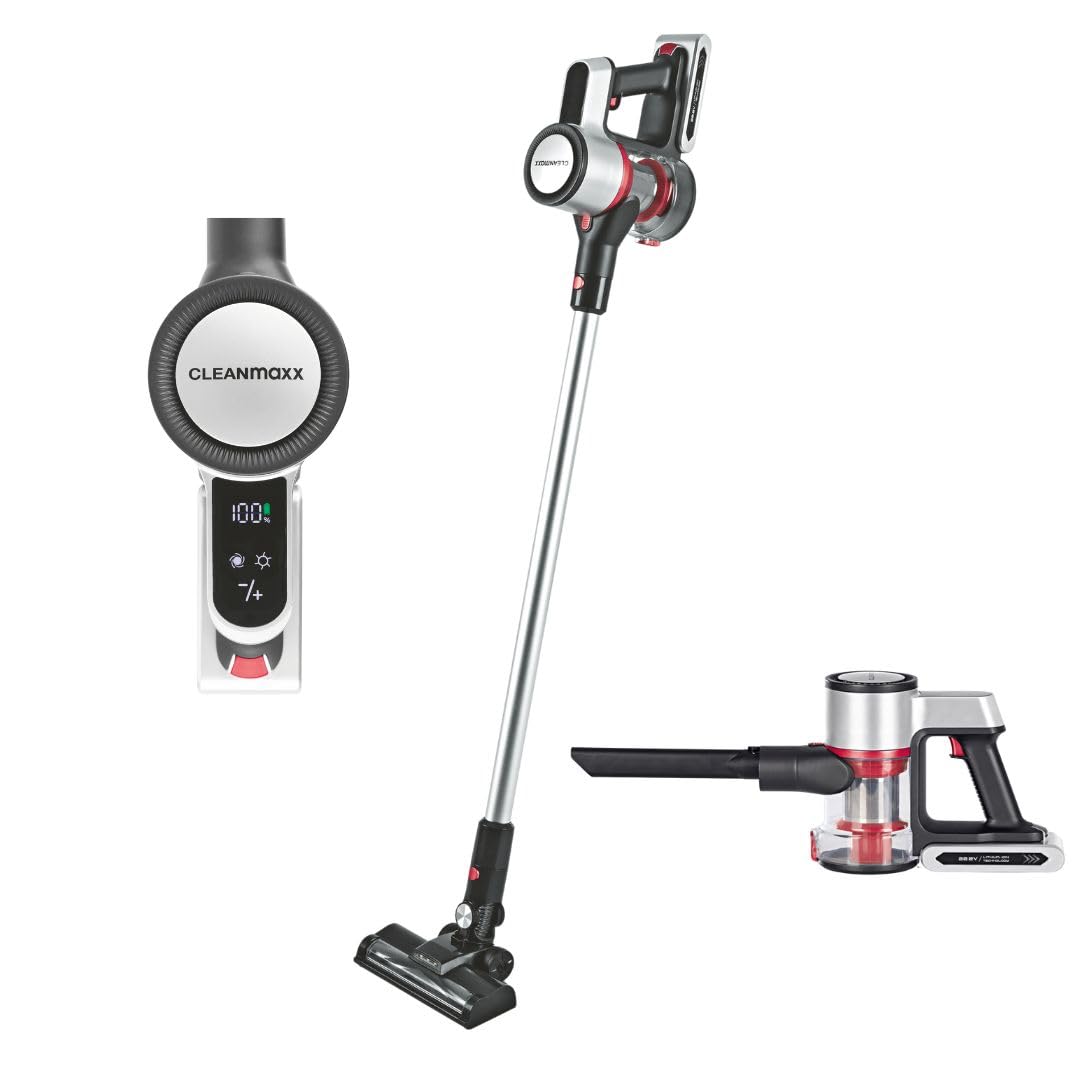 CLEANmaxx Aspirador inalámbrico para Manos y Suelos | Antialérgico Gracias al Triple filtrado | Ideal para alfombras, Asientos de Coche, teclados, etc. | Tiempo de Funcionamiento hasta 40 min.