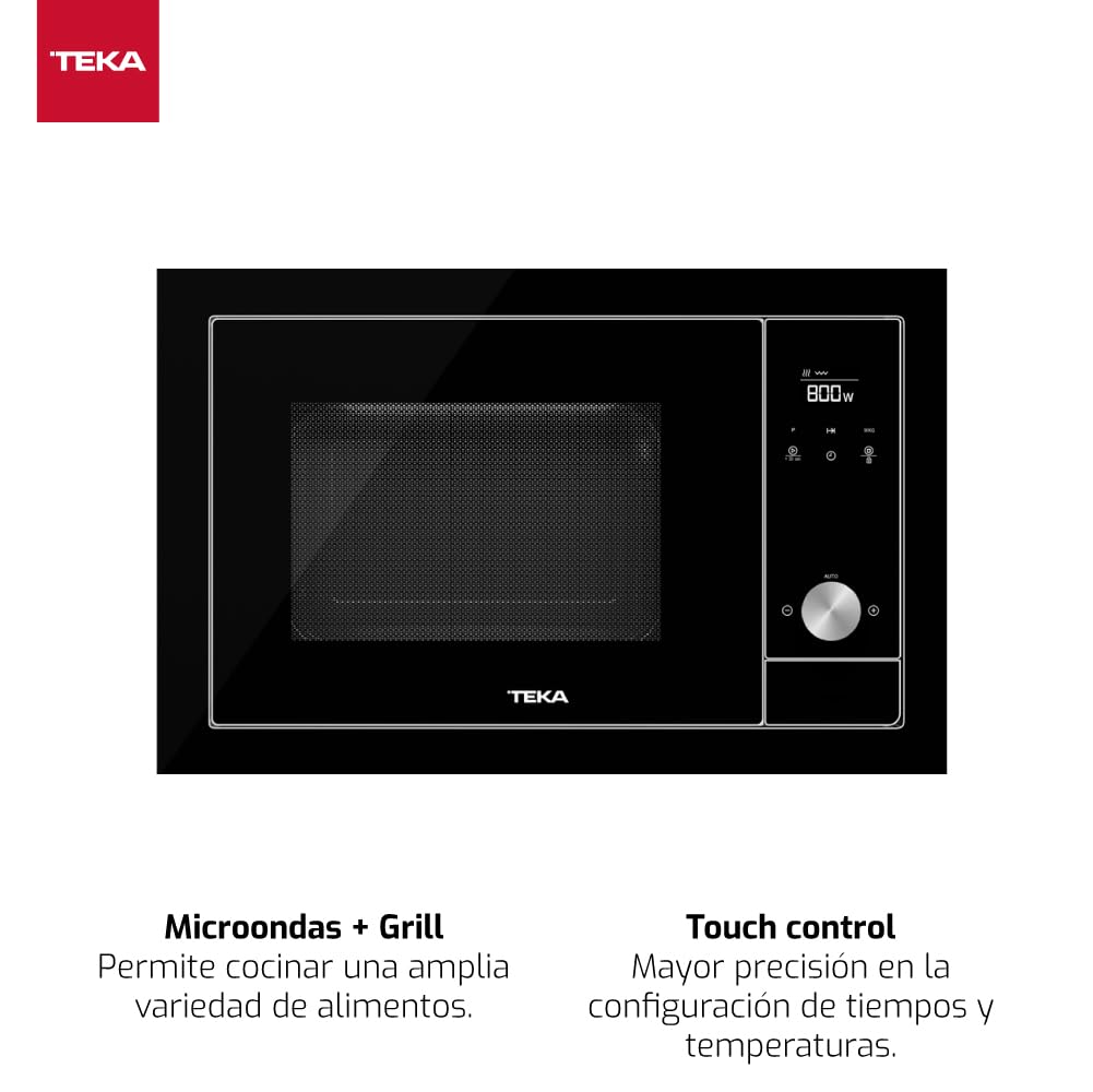 Teka ML 8200 BIS - Microondas y Grill de 20 lts, Urban Colors Edition, 5 Niveles de Potencia, Touch Control, Memoria de Cocinado, Display TFT, Color Cristal Negro