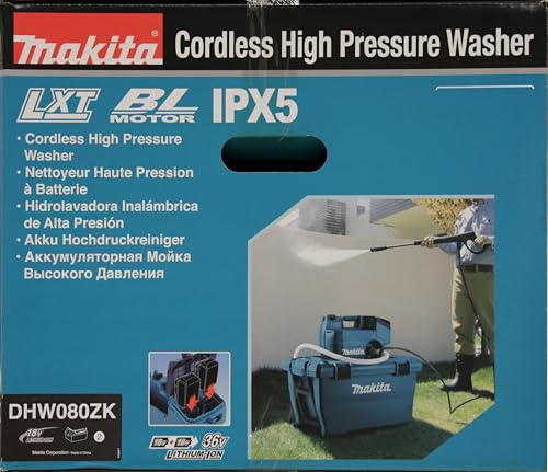 Hidrolimpiadora de agua fría 18Vx2 80bar 50L BL marca Makita