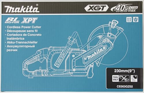 Makita CE003GZ02 40Vmax XGT - Cortador de disco inalámbrico sin escobillas de 230 mm