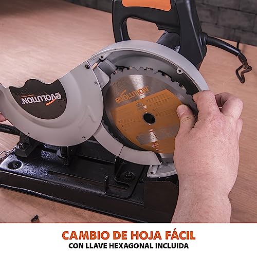 Evolution - Sierra tronzadora multimaterial Rage 4, corta madera, metal y plástico,