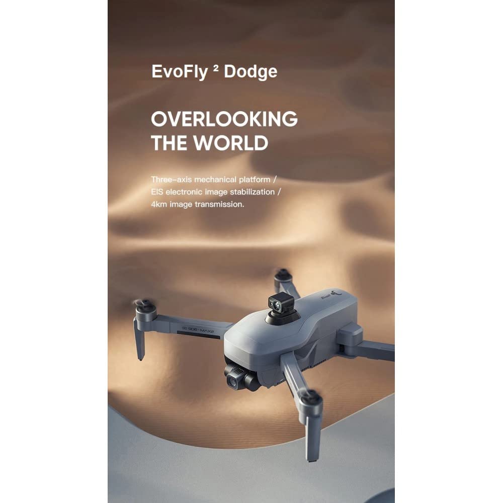 LUXWALLET EvoFly ² Dodge, 45Km /h, dron GPS 4K, 4KM, Evita obstáculos, WiFi de 5 GHz, cámara con cardán de 3 Ejes, Micro SD, Profesional