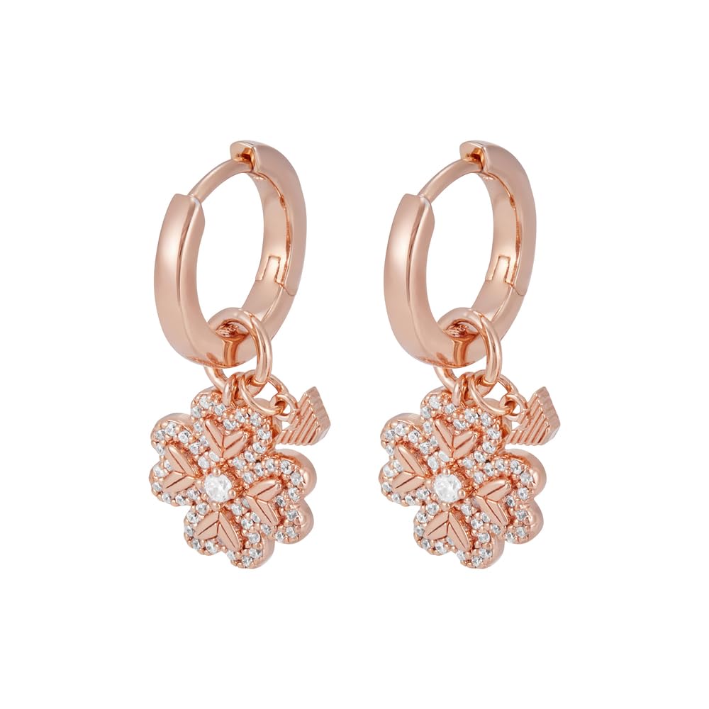 Emporio Armani Pendientes Sentimental de plata de ley de oro rosa para mujer, EG3610221, talla única, Sin piedra preciosa, Rosa Coral