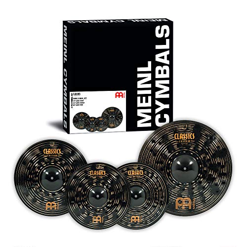 Meinl Cymbals Classics Custom Dark Cymbal Set - Juego de Platillos de Batería con Plato Hihat de 14 pulgadas, 16 Crash y 20 Ride - Bronce B12, Acabado Oscuro (CC141620)