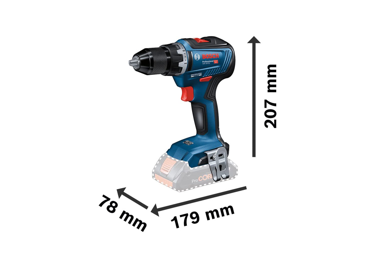 Bosch Professional GSR 18V-55 - Atornillador a batería (2 baterías x 4.0 Ah, 18V, 55 Nm, en L-BOXX)