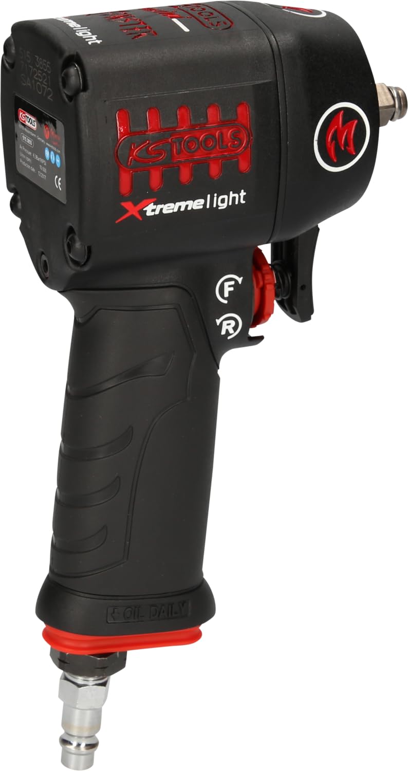 KS Tools 515.3855 Atornillador de impacto neumático de alta potencia de 3/8" miniMONSTER Xtremelight de 1390 Nm