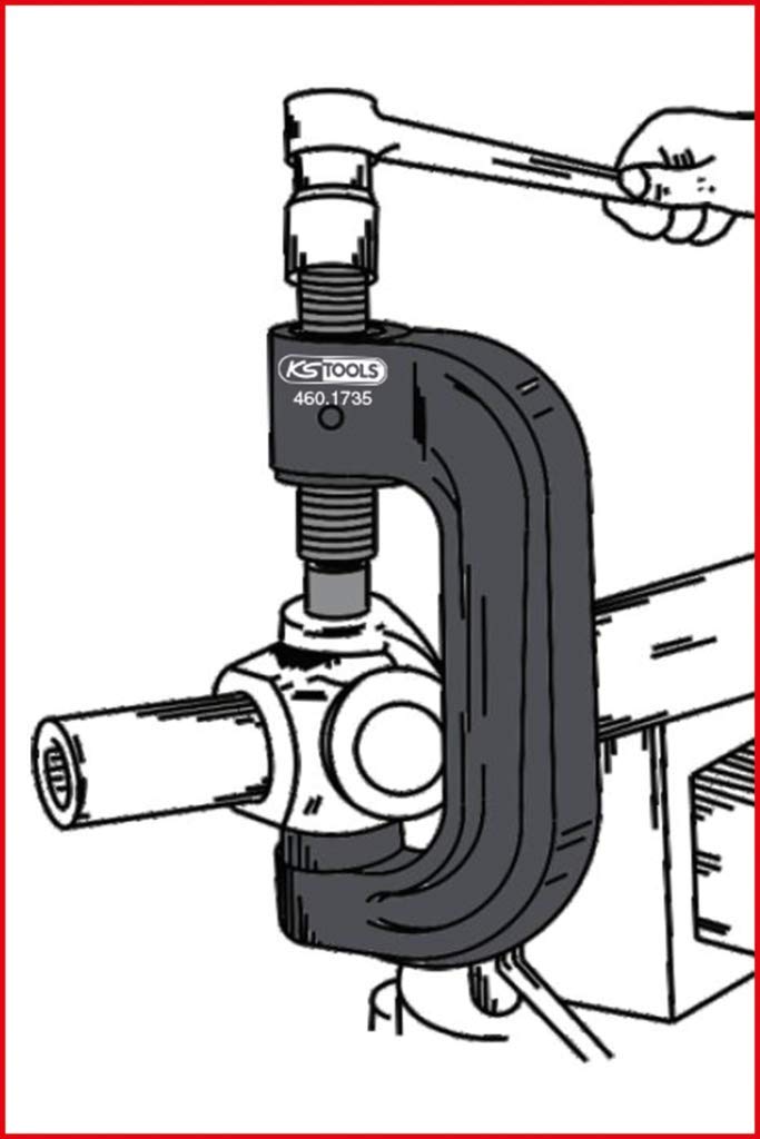 KS Tools 460.1735 Universal Juego de arco en C y adaptador, 9 pzs