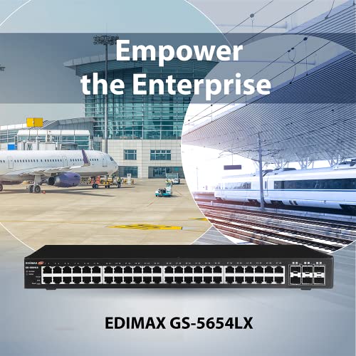 Edimax GS-5654LX - Conmutador Inteligente de Largo Alcance con 54 Puertos Gigabit Web Smart y 6 Puertos SFP+ de 10G