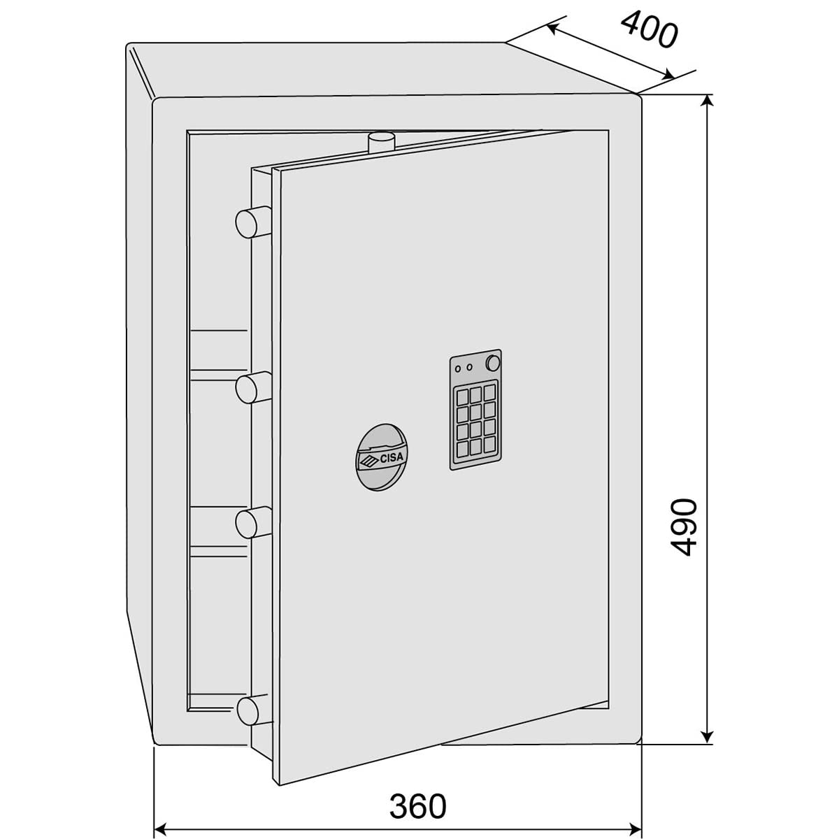 Cisa 82750.74.0 - C.fuerte sob.electro.dgt vision 36x49x40