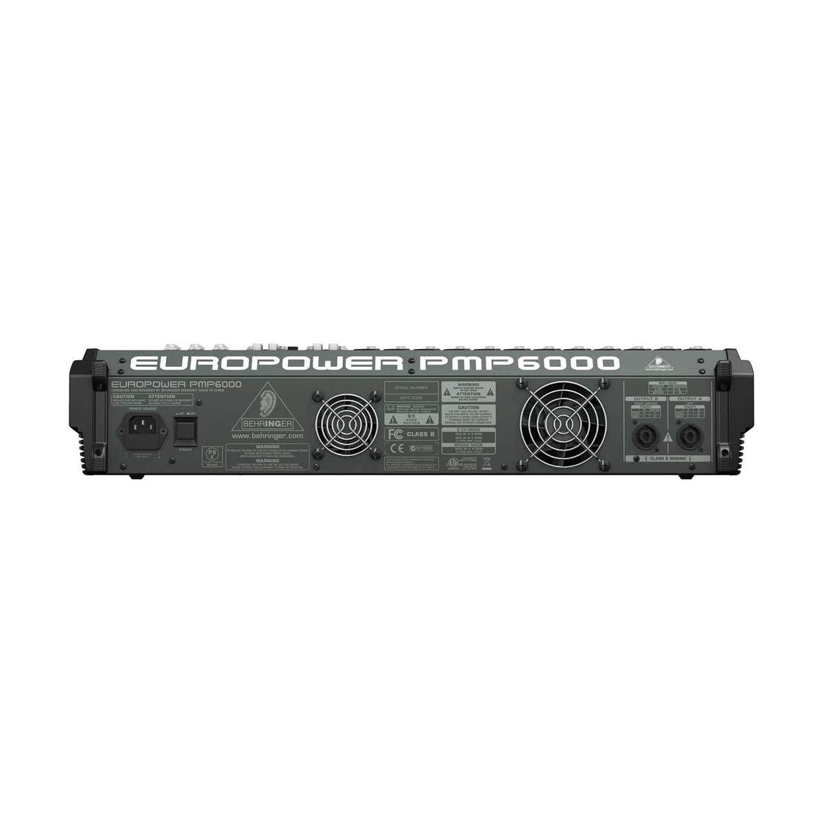 Behringer EUROPOWER PMP6000 Mezclador autoamplificado de 1600 vatios y 20 canales con procesador Dual Multi-FX y sistema de detección de retroalimentación FBQ