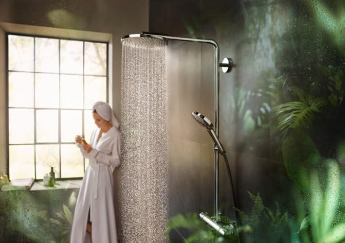 Hansgrohe Raindance Select S Sistema de ducha con termostato 240 1 tipo de chorro PowderRain, bronce cepillado, 27633140