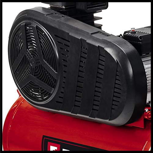 Einhell Compresor TE-AC 430/90/10 (3000 W, accionamiento por correa, 10 bar, depósito de 90 l, bomba lubricada por aceite, movilidad gracias a grandes ruedas, elevada potencia de salida)