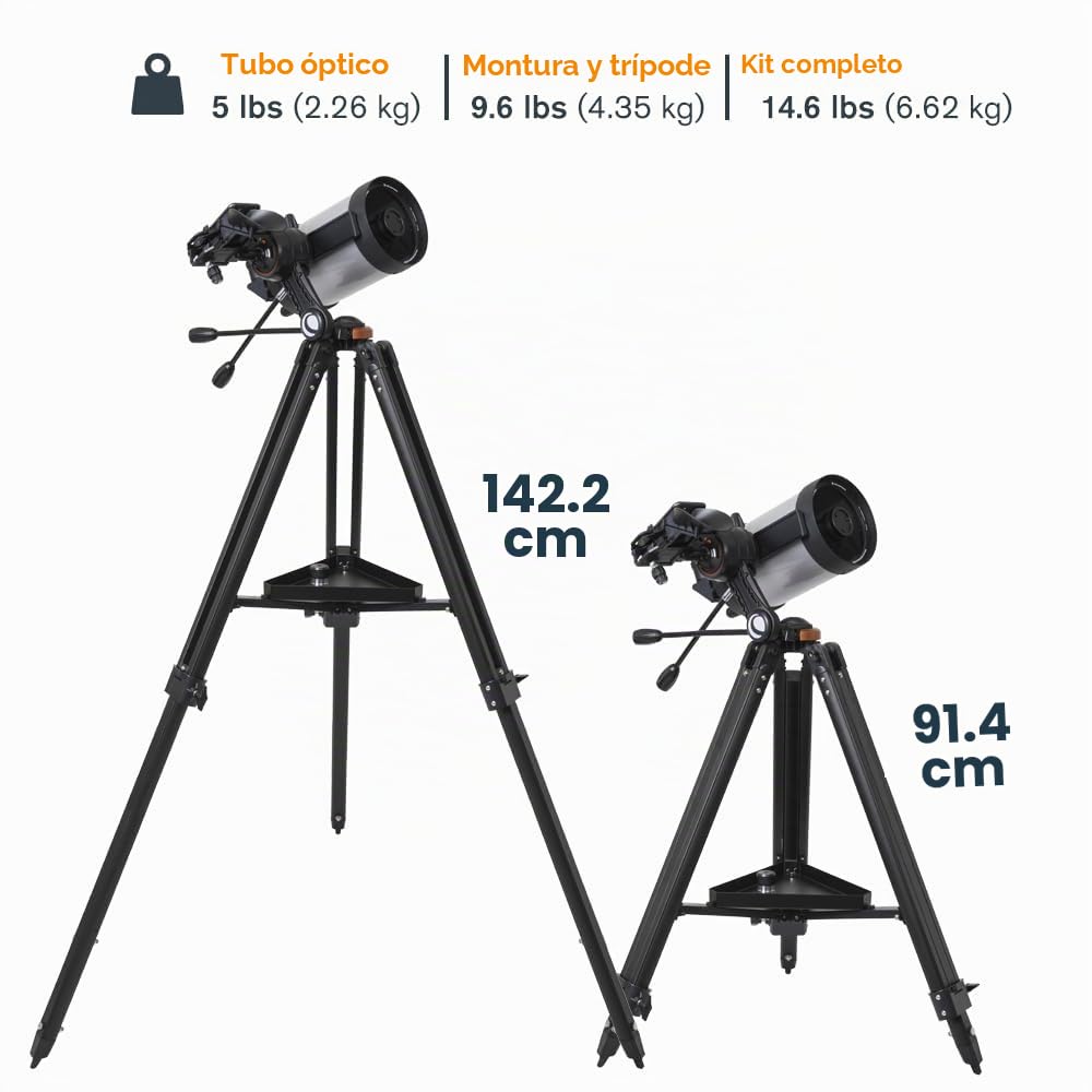 Celestron 22462 StarSense Explorer DX 5” Telescopio Schmidt-Cassegrain Compatible con Aplicaciones para teléfonos Inteligentes Funciona con la aplicación StarSense - Compatible con iOS/Android