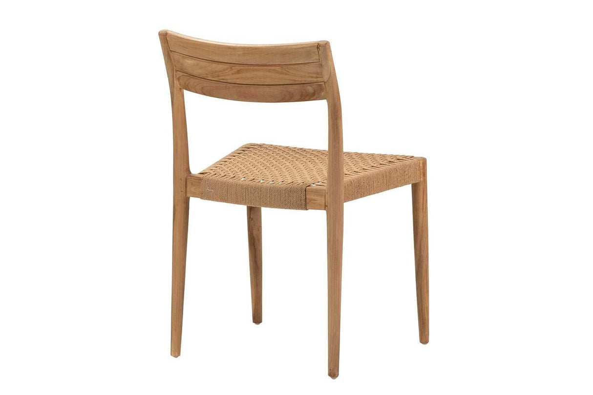 SILLA MADERA TEKA CUERO 51x52x85 CM