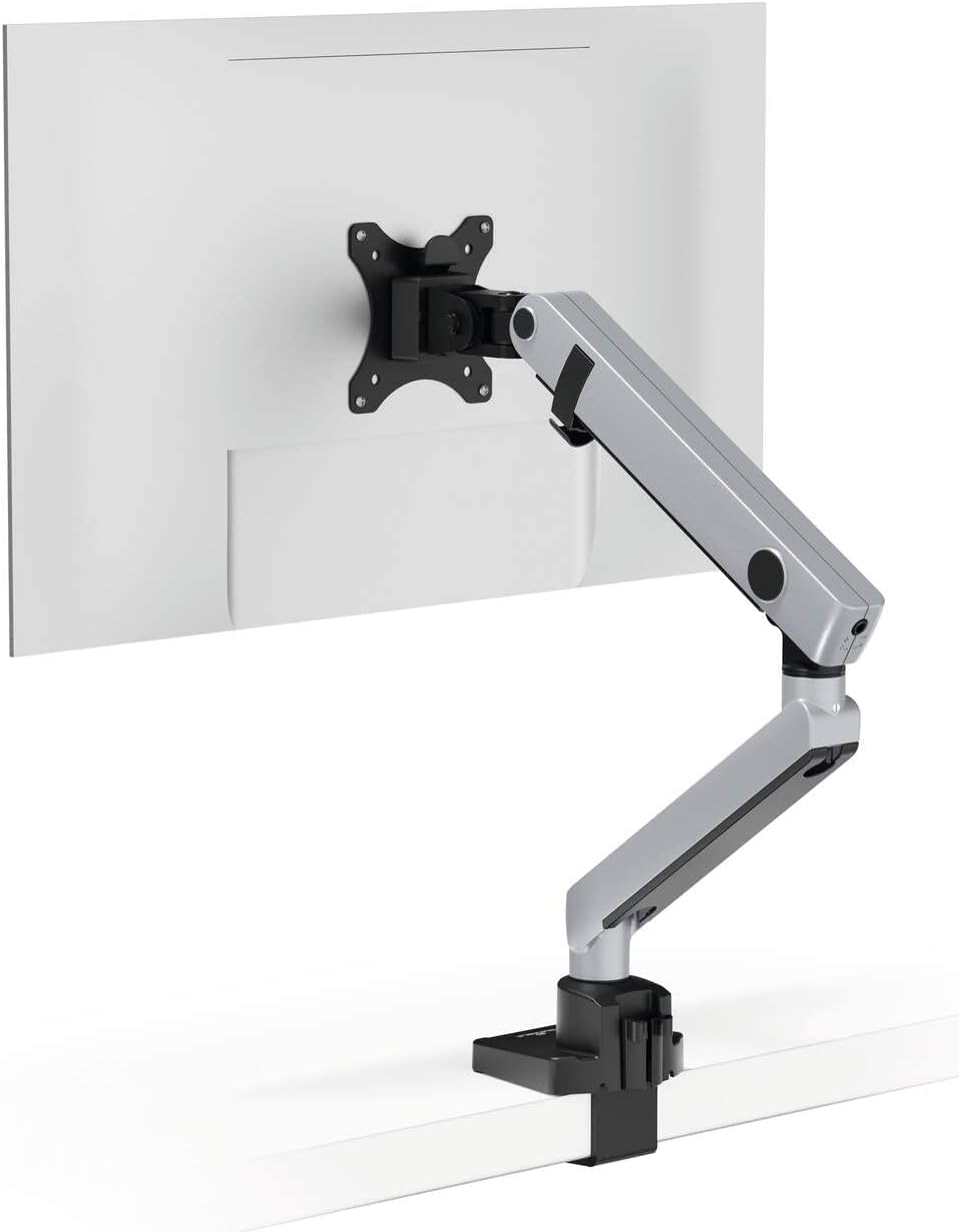 Durable Soporte de monitor Select Plus para 1 monitor, brazo giratorio 90 grados, inclinable, regulable en altura, para pantallas VESA de hasta 32 pulgadas y 8 kg, plateado, 509623
