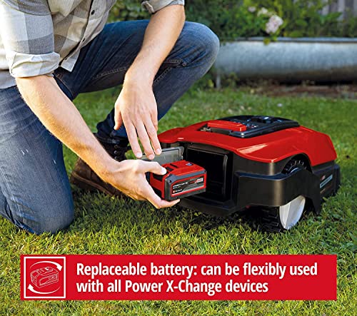 Einhell Power X-Change - Cortacésped robótico de 18 V con estación de Carga para césped de hasta 1200 m², Corte de césped multizona, Control de aplicación Bluetooth, Kit de Robot cortacésped FREELEXO