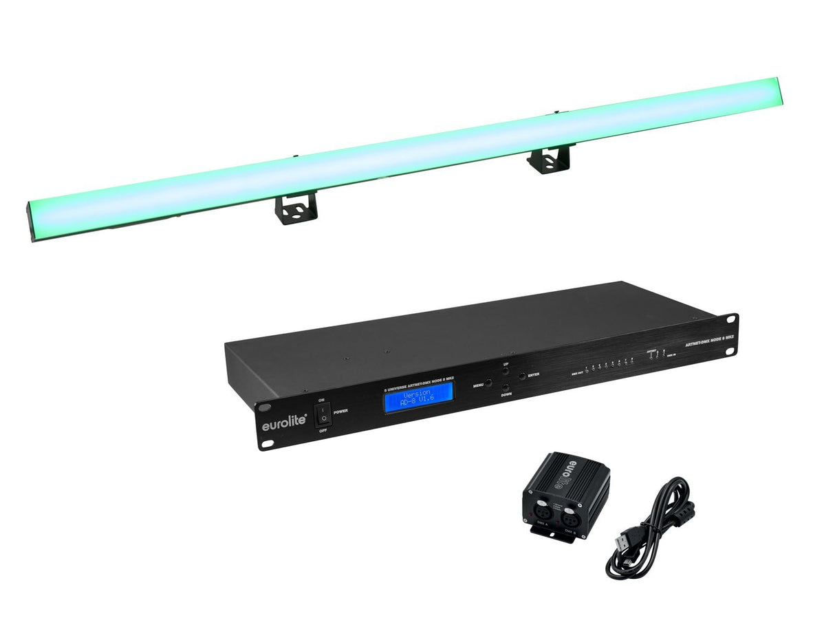 EUROLITE Set 10x LED PR-100/32 Pixel DMX Rail + DMX Software (20000807) marca Eurolite